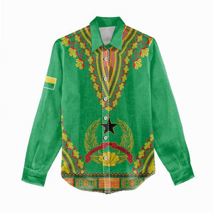 Personalised Afro Guinea Bissau Women Casual Shirt Dashiki With Coat Of Arms