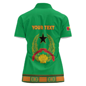 Personalised Afro Guinea Bissau Women Polo Shirt Dashiki With Coat Of Arms