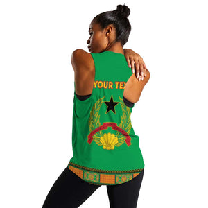 Personalised Afro Guinea Bissau Women Racerback Tank Dashiki With Coat Of Arms