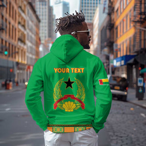 Personalised Afro Guinea Bissau Zip Hoodie Dashiki With Coat Of Arms