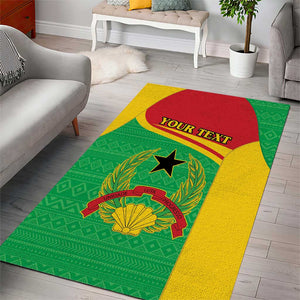 Personalised Afro Guinea Bissau Area Rug Coat Of Arms Mix African Pattern