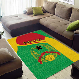 Personalised Afro Guinea Bissau Area Rug Coat Of Arms Mix African Pattern