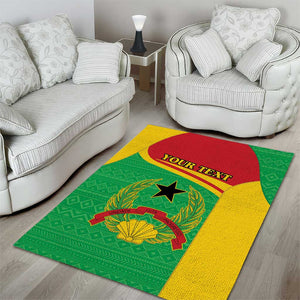 Personalised Afro Guinea Bissau Area Rug Coat Of Arms Mix African Pattern