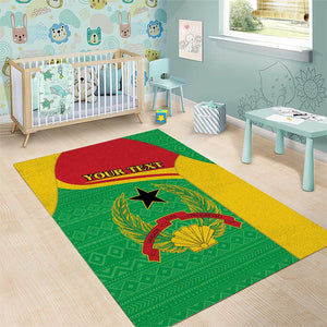 Personalised Afro Guinea Bissau Area Rug Coat Of Arms Mix African Pattern