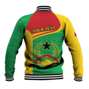 Personalised Afro Guinea Bissau Baseball Jacket Coat Of Arms Mix African Pattern