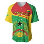 Personalised Afro Guinea Bissau Baseball Jersey Coat Of Arms Mix African Pattern