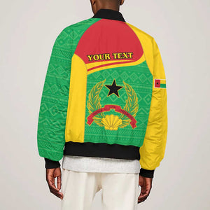 Personalised Afro Guinea Bissau Bomber Jacket Coat Of Arms Mix African Pattern