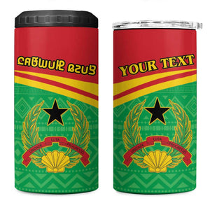 Personalised Afro Guinea Bissau 4 in 1 Can Cooler Tumbler Coat Of Arms Mix African Pattern