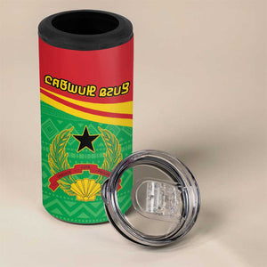 Personalised Afro Guinea Bissau 4 in 1 Can Cooler Tumbler Coat Of Arms Mix African Pattern