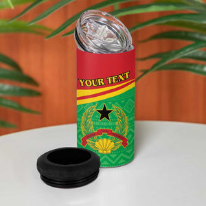 Personalised Afro Guinea Bissau 4 in 1 Can Cooler Tumbler Coat Of Arms Mix African Pattern