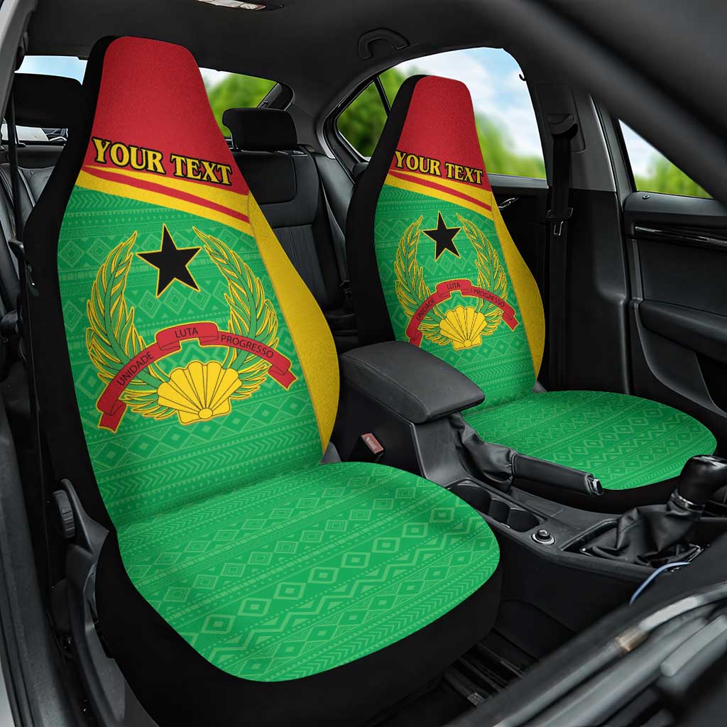 Personalised Afro Guinea Bissau Car Seat Cover Coat Of Arms Mix African Pattern