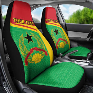 Personalised Afro Guinea Bissau Car Seat Cover Coat Of Arms Mix African Pattern