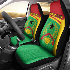 Personalised Afro Guinea Bissau Car Seat Cover Coat Of Arms Mix African Pattern