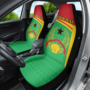 Personalised Afro Guinea Bissau Car Seat Cover Coat Of Arms Mix African Pattern