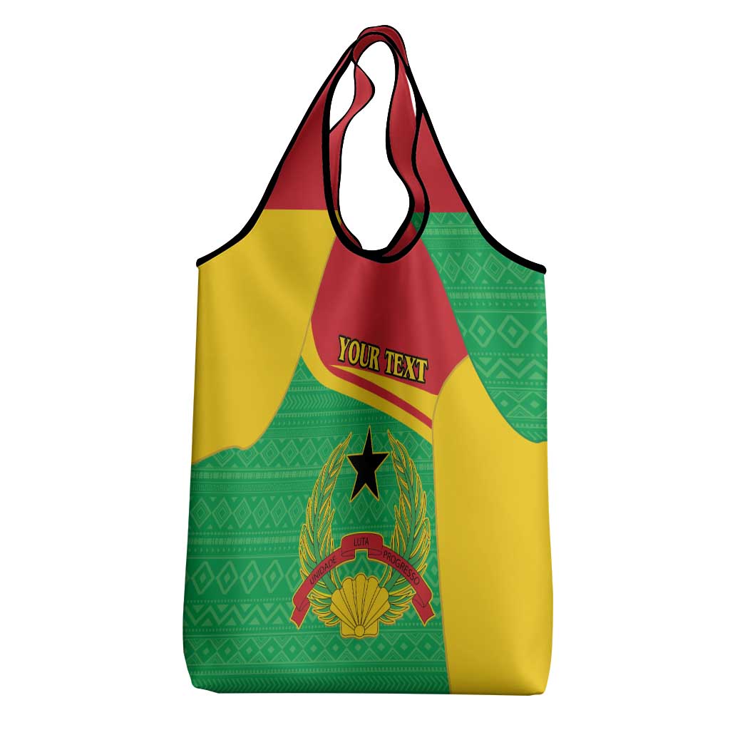 Personalised Afro Guinea Bissau Grocery Bag Coat Of Arms Mix African Pattern