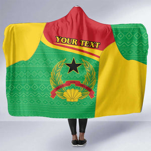 Personalised Afro Guinea Bissau Hooded Blanket Coat Of Arms Mix African Pattern