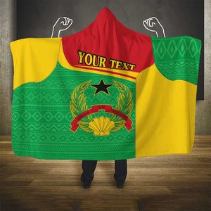 Personalised Afro Guinea Bissau Hooded Blanket Coat Of Arms Mix African Pattern