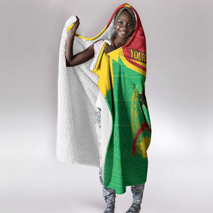 Personalised Afro Guinea Bissau Hooded Blanket Coat Of Arms Mix African Pattern