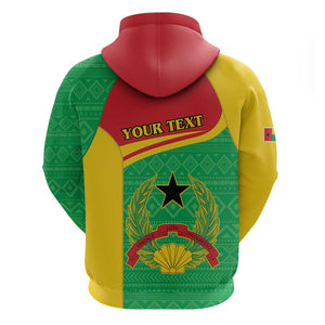 Personalised Afro Guinea Bissau Hoodie Coat Of Arms Mix African Pattern