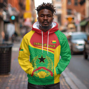 Personalised Afro Guinea Bissau Hoodie Coat Of Arms Mix African Pattern