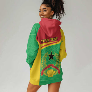 Personalised Afro Guinea Bissau Hoodie Dress Coat Of Arms Mix African Pattern