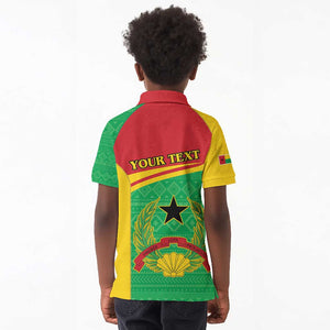 Personalised Afro Guinea Bissau Kid Polo Shirt Coat Of Arms Mix African Pattern