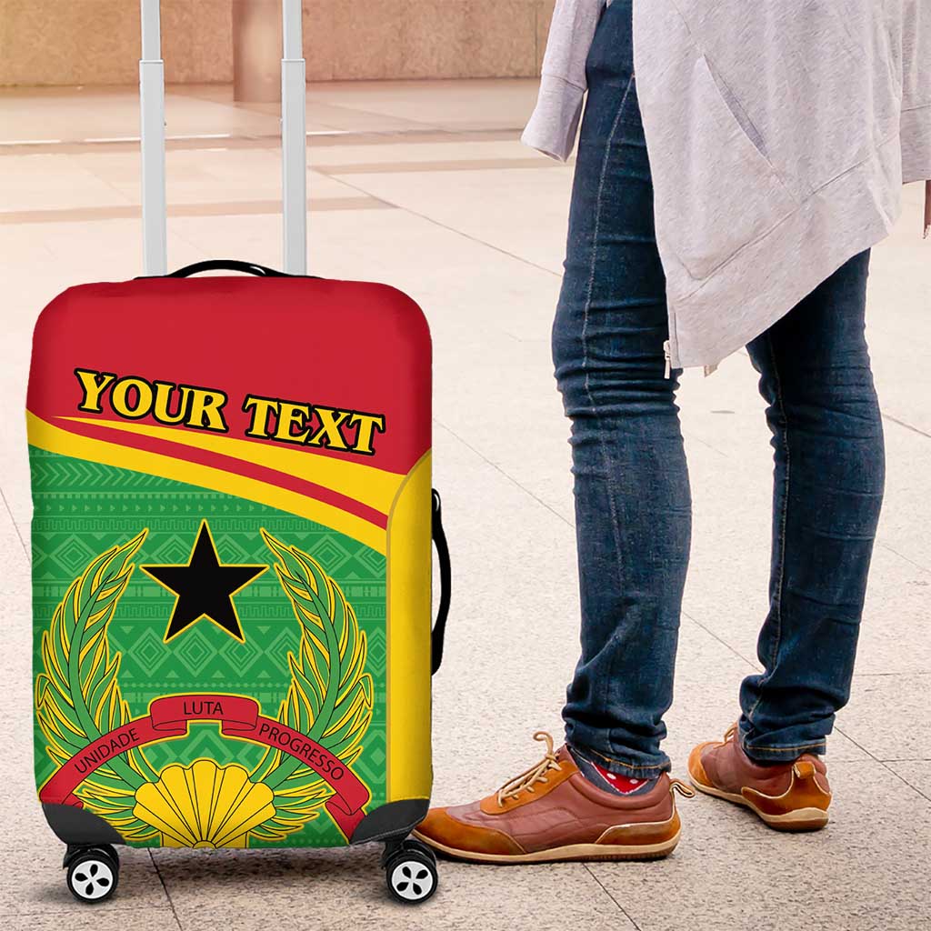 Personalised Afro Guinea Bissau Luggage Cover Coat Of Arms Mix African Pattern