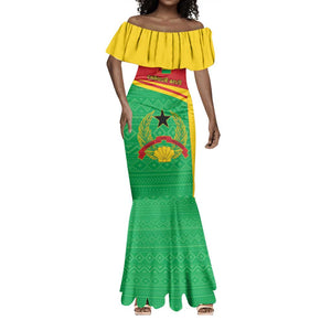 Personalised Afro Guinea Bissau Mermaid Dress Coat Of Arms Mix African Pattern