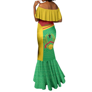 Personalised Afro Guinea Bissau Mermaid Dress Coat Of Arms Mix African Pattern