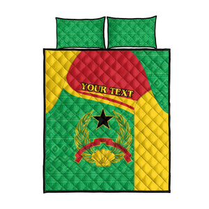 Personalised Afro Guinea Bissau Quilt Bed Set Coat Of Arms Mix African Pattern