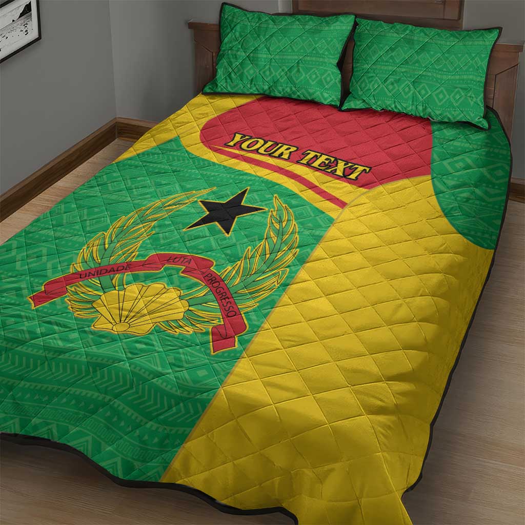 Personalised Afro Guinea Bissau Quilt Bed Set Coat Of Arms Mix African Pattern