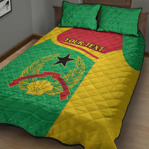 Personalised Afro Guinea Bissau Quilt Bed Set Coat Of Arms Mix African Pattern