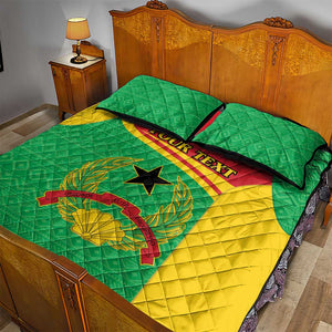 Personalised Afro Guinea Bissau Quilt Bed Set Coat Of Arms Mix African Pattern