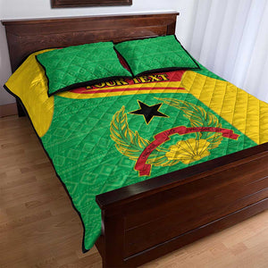 Personalised Afro Guinea Bissau Quilt Bed Set Coat Of Arms Mix African Pattern