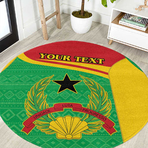 Personalised Afro Guinea Bissau Round Carpet Coat Of Arms Mix African Pattern