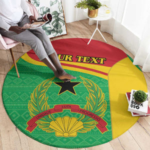 Personalised Afro Guinea Bissau Round Carpet Coat Of Arms Mix African Pattern