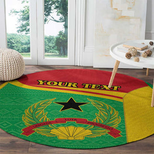 Personalised Afro Guinea Bissau Round Carpet Coat Of Arms Mix African Pattern