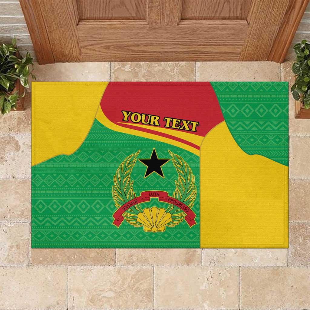 Personalised Afro Guinea Bissau Rubber Doormat Coat Of Arms Mix African Pattern