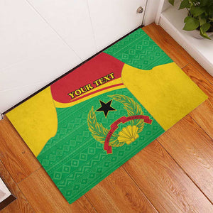 Personalised Afro Guinea Bissau Rubber Doormat Coat Of Arms Mix African Pattern