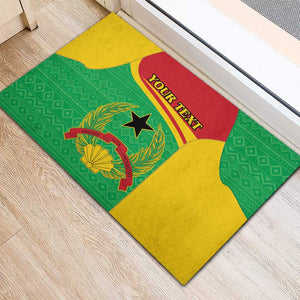 Personalised Afro Guinea Bissau Rubber Doormat Coat Of Arms Mix African Pattern