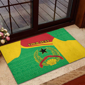 Personalised Afro Guinea Bissau Rubber Doormat Coat Of Arms Mix African Pattern