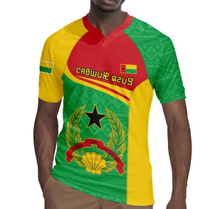 Personalised Afro Guinea Bissau Rugby Jersey Coat Of Arms Mix African Pattern