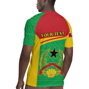 Personalised Afro Guinea Bissau Rugby Jersey Coat Of Arms Mix African Pattern