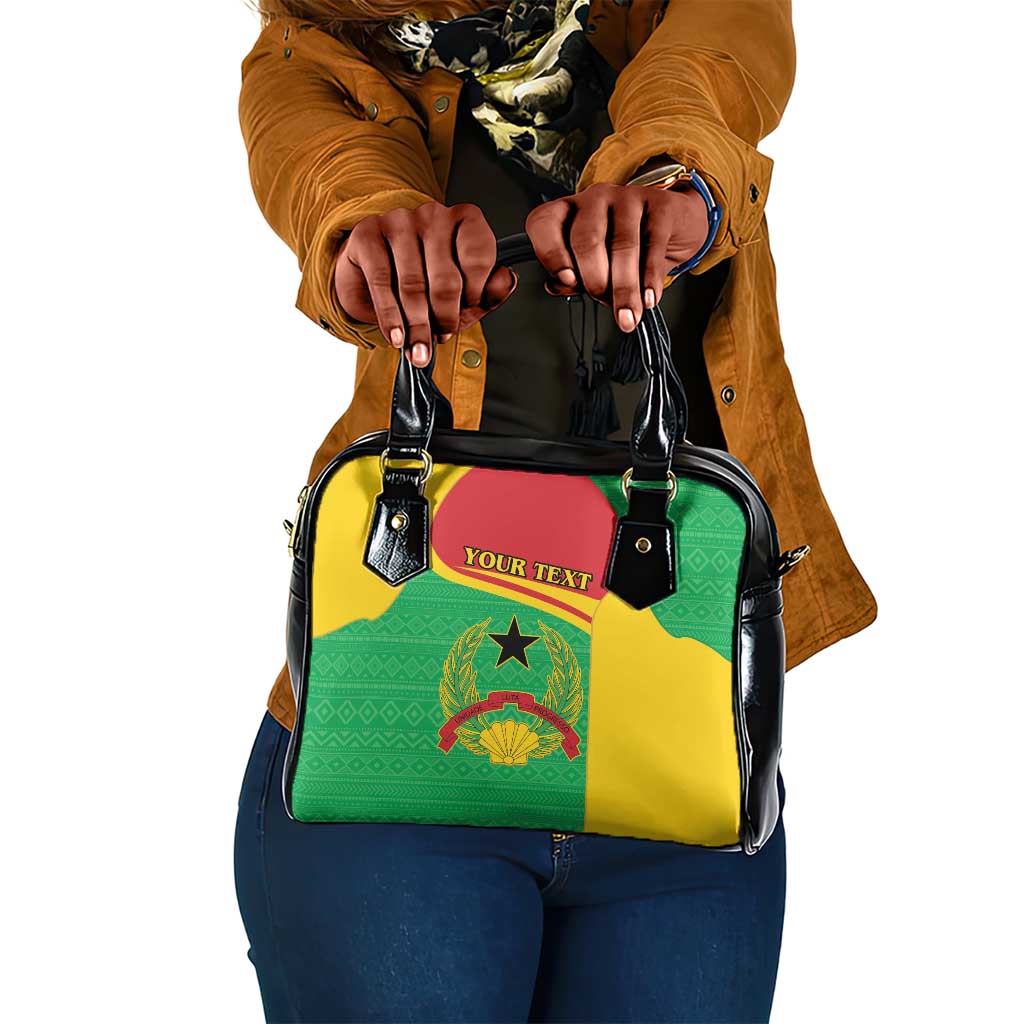 Personalised Afro Guinea Bissau Shoulder Handbag Coat Of Arms Mix African Pattern