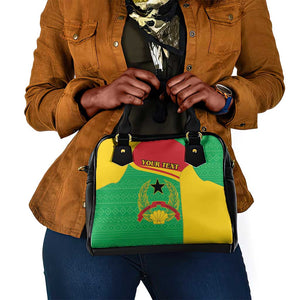 Personalised Afro Guinea Bissau Shoulder Handbag Coat Of Arms Mix African Pattern