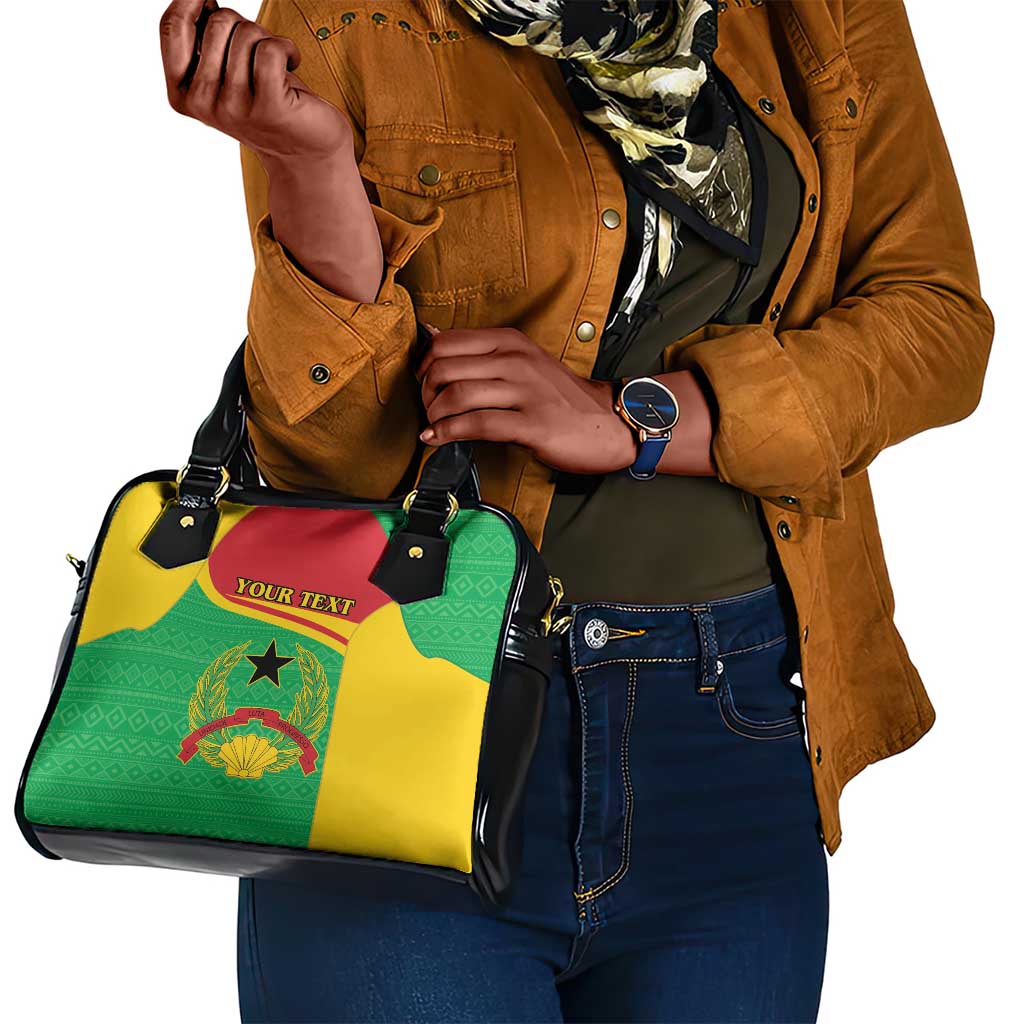 Personalised Afro Guinea Bissau Shoulder Handbag Coat Of Arms Mix African Pattern