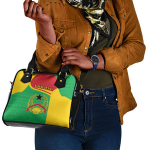 Personalised Afro Guinea Bissau Shoulder Handbag Coat Of Arms Mix African Pattern