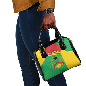 Personalised Afro Guinea Bissau Shoulder Handbag Coat Of Arms Mix African Pattern