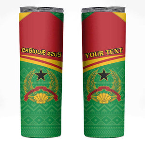 Personalised Afro Guinea Bissau Skinny Tumbler Coat Of Arms Mix African Pattern