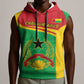 Personalised Afro Guinea Bissau Sleeveless Hoodie Coat Of Arms Mix African Pattern - African Pride